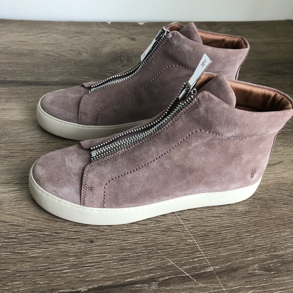 Frye Shoes - NEW FRYE Lena Pink Suede Zip High Top Sneakers 9.M